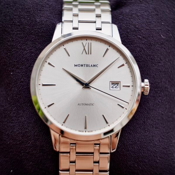Montblanc Heritage Spirit 39mm Stainlesss Steel Leather Band Silver Dial 7322