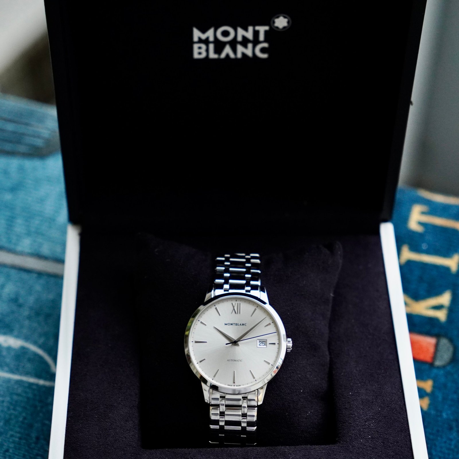 Montblanc Heritage Spirit 39mm Stainlesss Steel Leather Band Silver Dial 7322 - Ảnh 6
