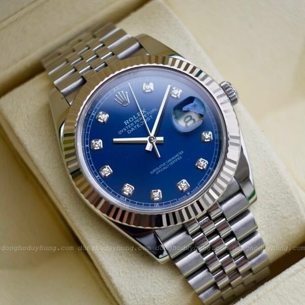 Rolex Datejust 41mm 126334 - Mặt Xanh Sunburst, Cọc Kim Cương - Ảnh 2