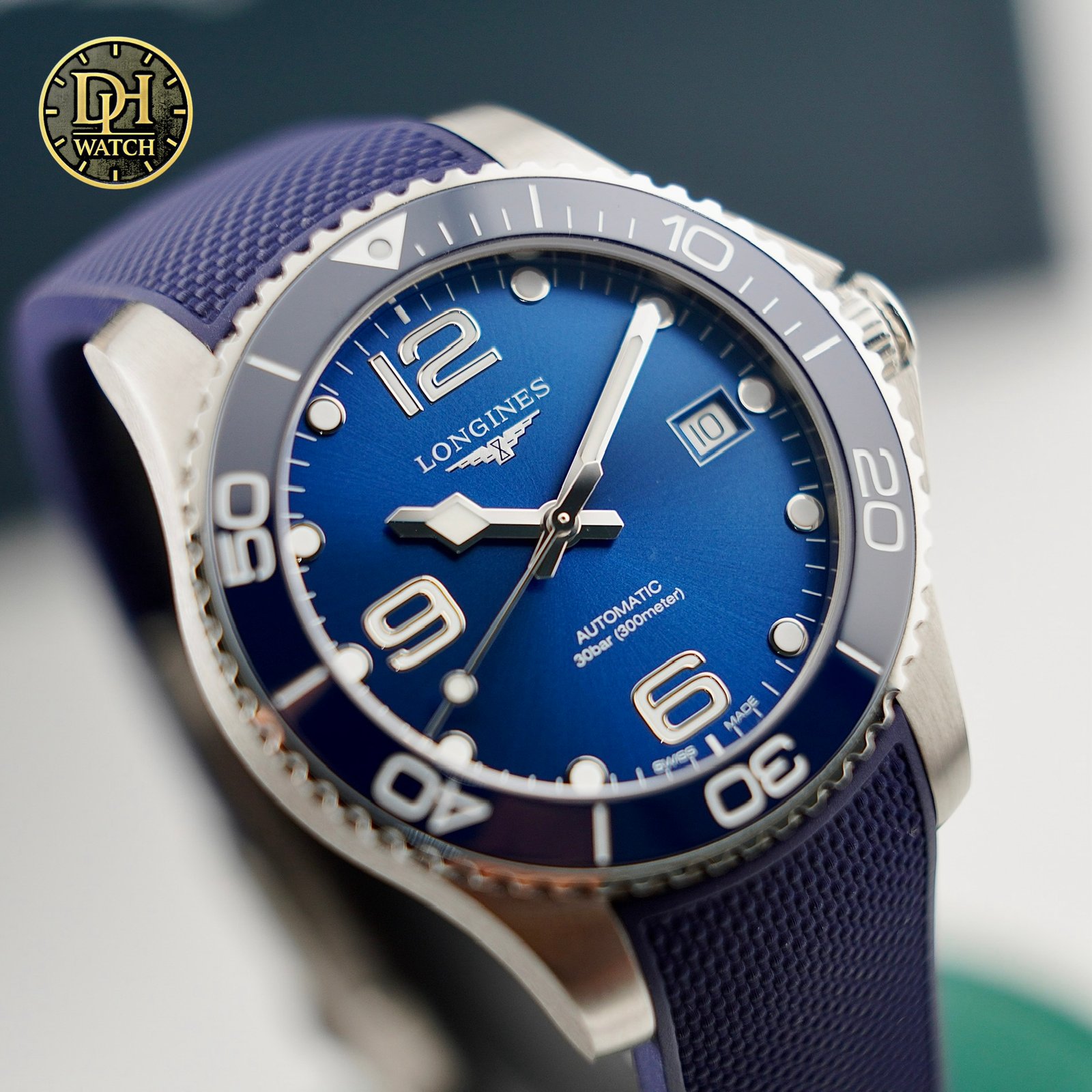 Longines HydroConquest L3.780.4.96.9 ( L37804969 ) 39mm Ceramic Blue - New chưa qua sử dụng - Ảnh 3